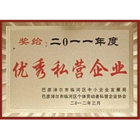2011年底優(yōu)秀私營企業(yè)