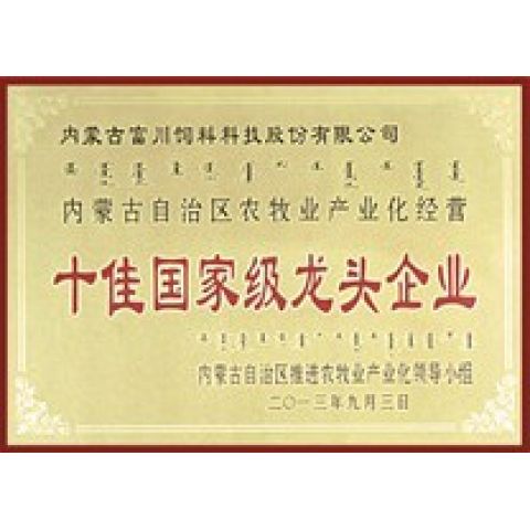 農(nóng)牧業(yè)產(chǎn)業(yè)化經(jīng)營十佳國家級龍頭企業(yè)
